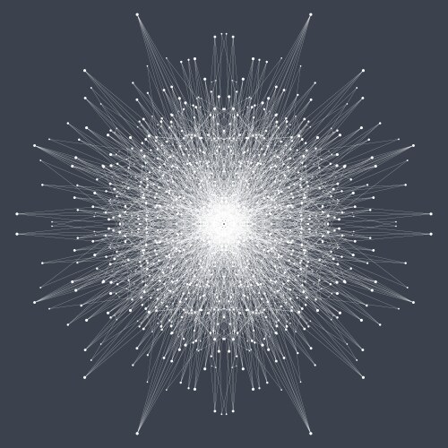 Fractal element with connected lines and dots big vector image