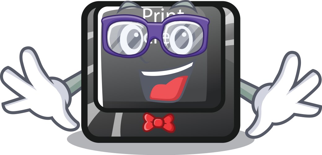 Geek button print screen in shape mascot vektorbild