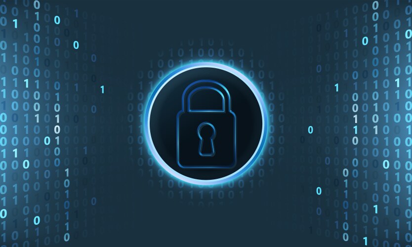 Global security concept with binary code vector image