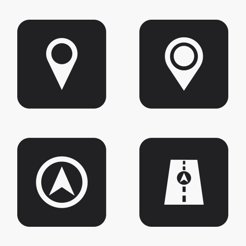 Modern map pointer icons set vector image