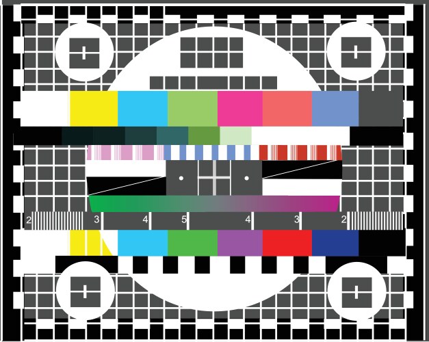 Tv signal test screen table television broadcast Vector Image