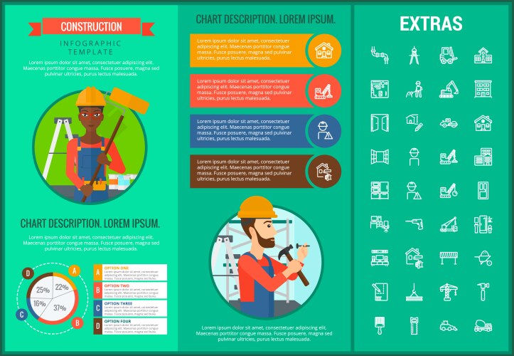 Construction infographic template and elements Vector Image
