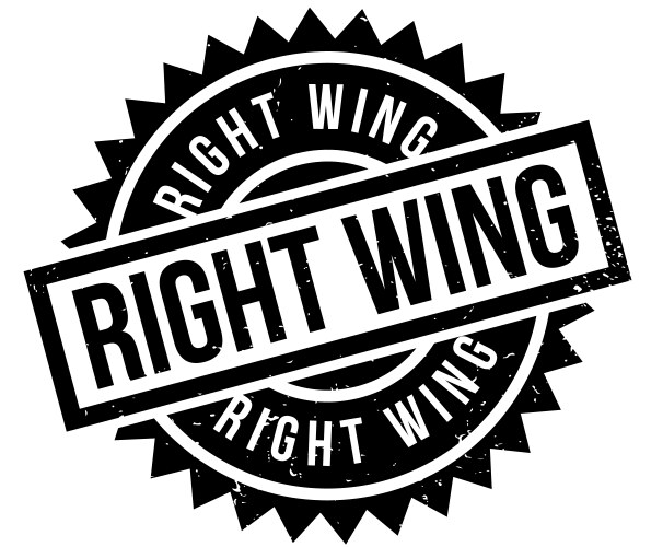 Right wing rubber stamp Royalty Free Vector Image