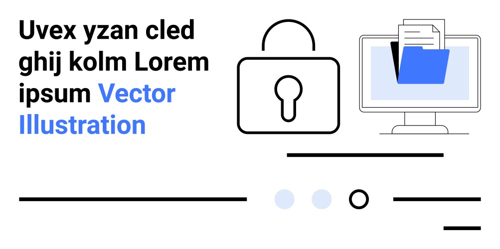 Secure data management lock and computer vector image