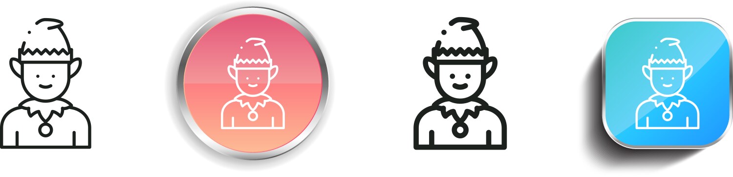 Elf icon thin linear regular and button style vector image