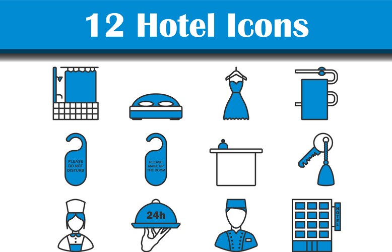 hotel icon set vector image