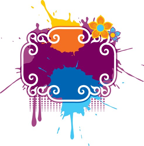 Color paint splashes Royalty Free Vector Image