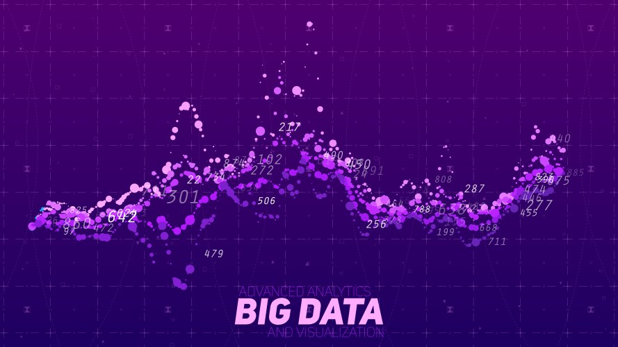 Violet abstract binary wave 3d big data vector image