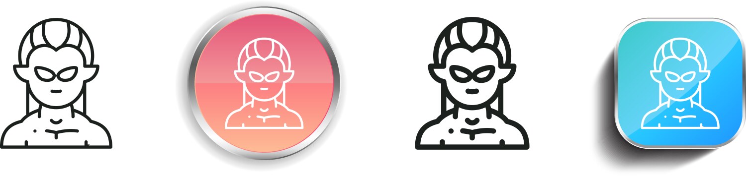 Elf icon thin linear regular and button style vector image