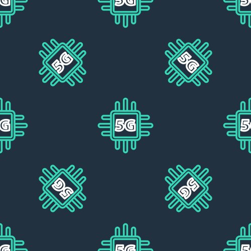Line computer processor 5g with microcircuits cpu vector image