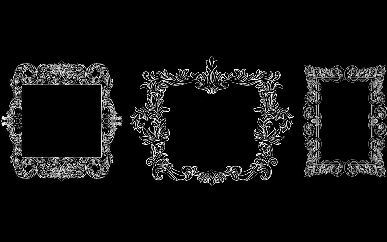 Elements in baroque rococo victorian Royalty Free Vector
