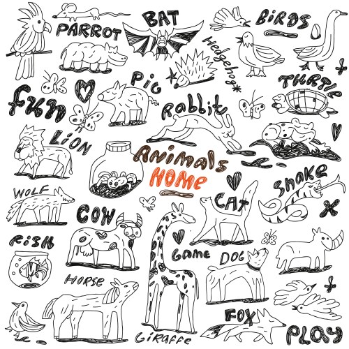 Dogs - doodles Royalty Free Vector Image - VectorStock