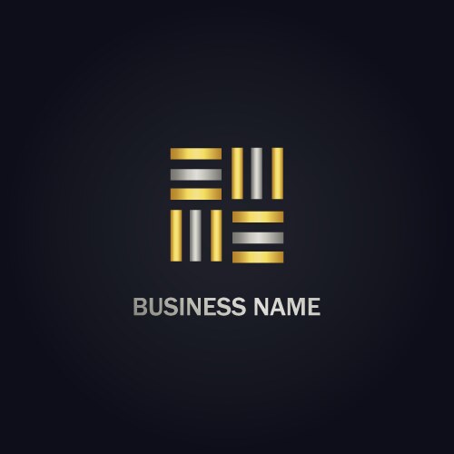 Round abstract geomery gold logo Royalty Free Vector Image