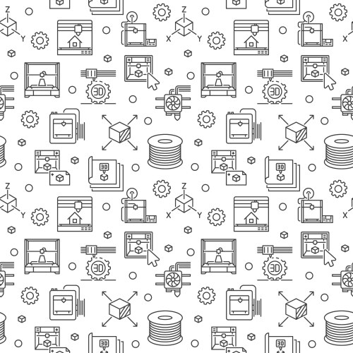 3d printing thin line concept seamless pattern Vector Image