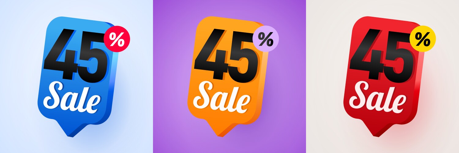 45 percent off discount creative composition vector image