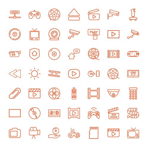 video icons vector image