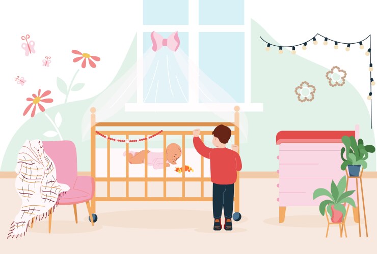 baby development flat background vector