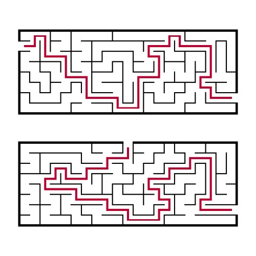 Black rectangular labyrinth with an input vector image