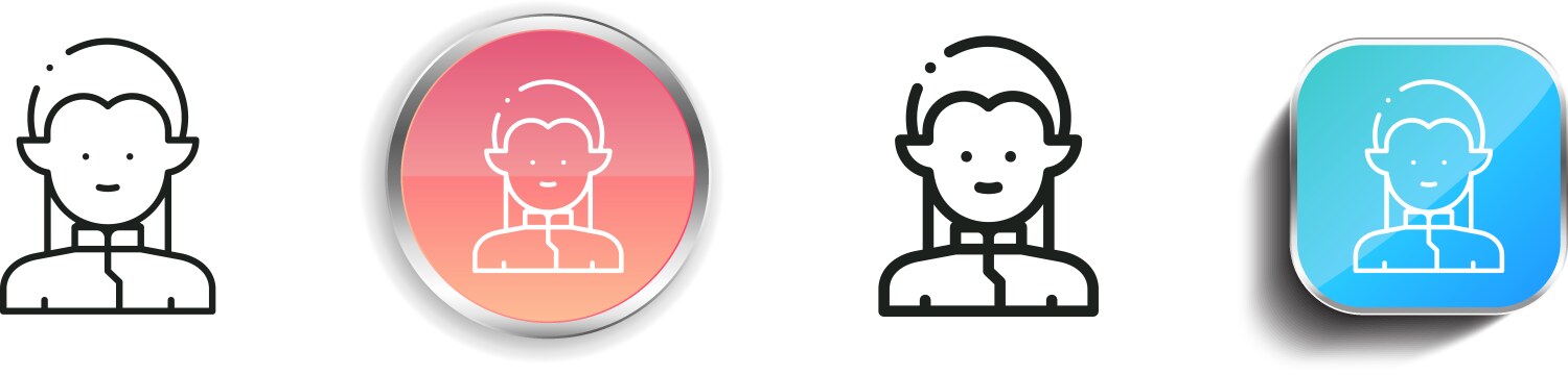 Elf icon thin linear regular and button style vector image