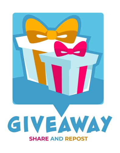 Giveaway share and repost banner for social media vector image