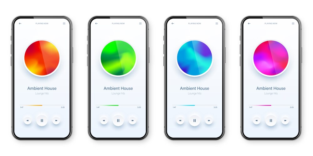 online audio player user interface smartphone app vector