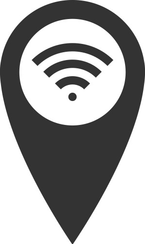 Pointer map with wifi internet signal connection vector image