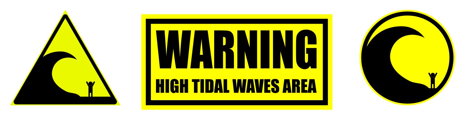 Warning danger signs attention banners Royalty Free Vector