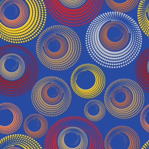 Circles and wavy lines seamless pattern trend Vector Image