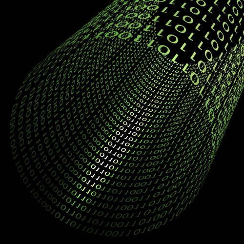 Abstract design-binary code cylindrical 3d shape vector image