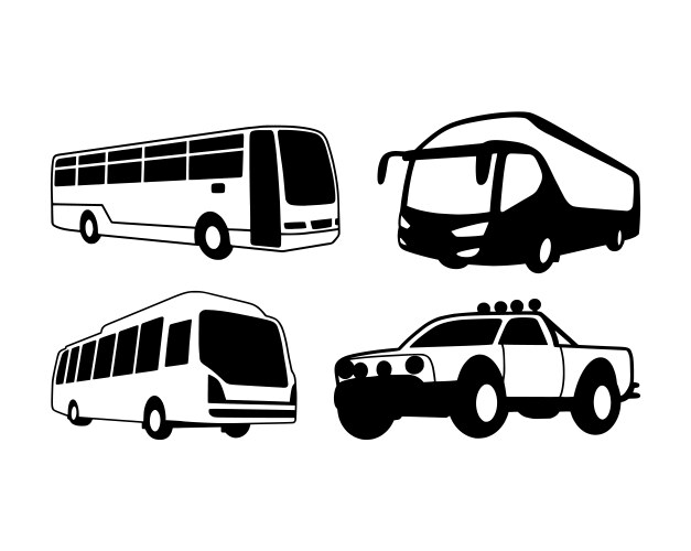 bus and truck vector image