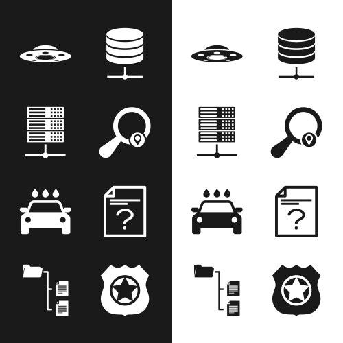 Set search location server data web hosting vector image