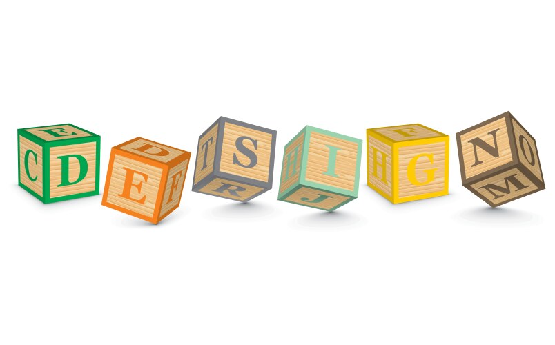 Word learn written with alphabet blocks Royalty Free Vector