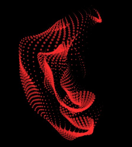3d dynamic node of big data dots science wave vector image