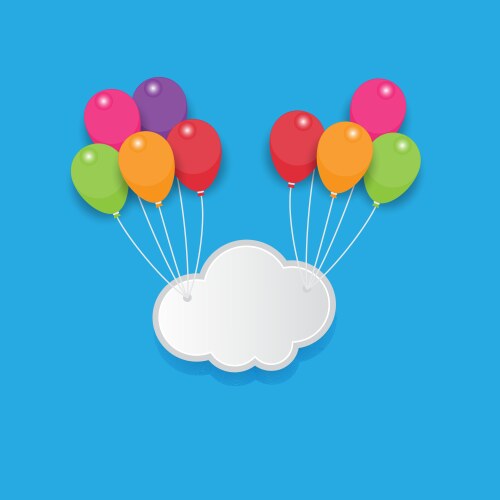 Cloud and balloon vector image