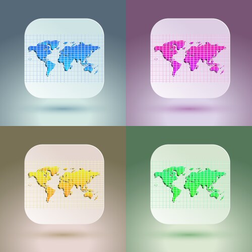 Flat map icon for application on soft background vector image