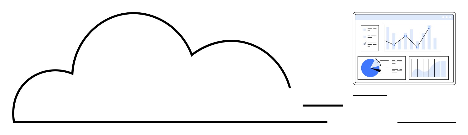 Cloud storage with interactive dashboard for data vector image