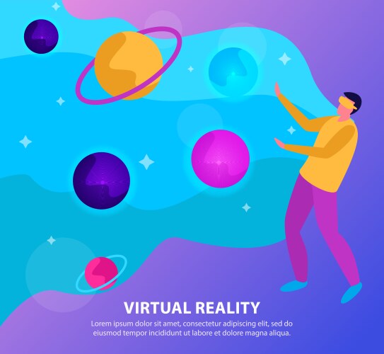 Virtual reality flat Royalty Free Vector Image
