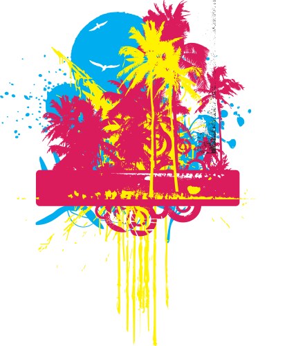 Tropical grunge graphic Royalty Free Vector Image