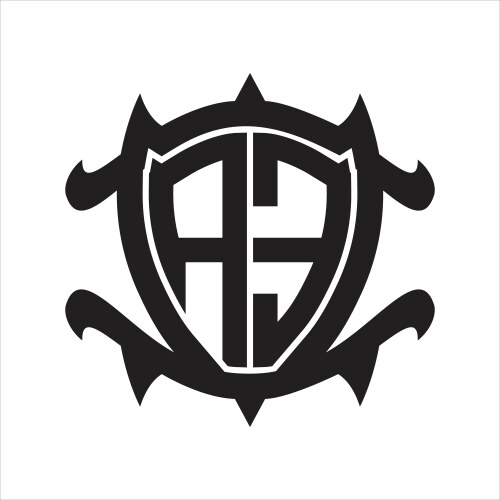 Ae logo monogram with shield shape isolated Vector Image