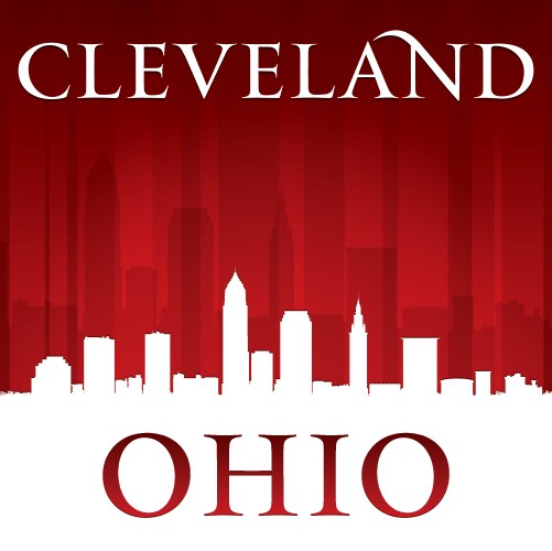 Cleveland Skyline Silhouette Vector Image