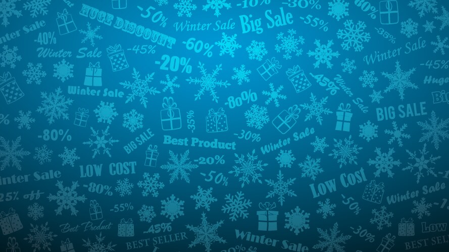 Background on winter discounts and special offers vector image