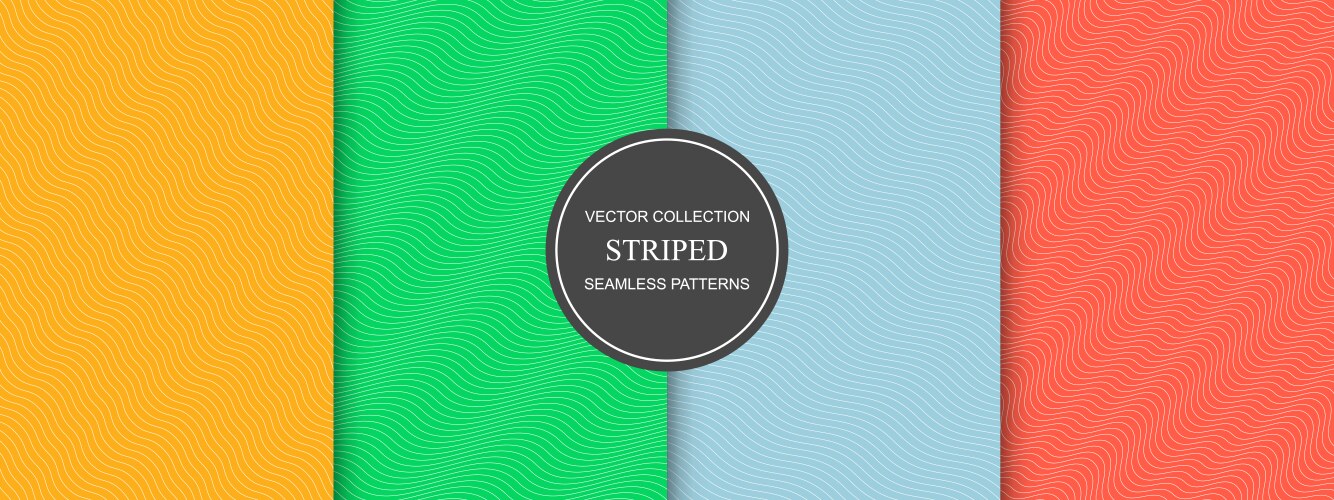 collection of colorful seamless striped wave vector image