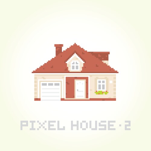 isolated house in pixel art style 2 vector image