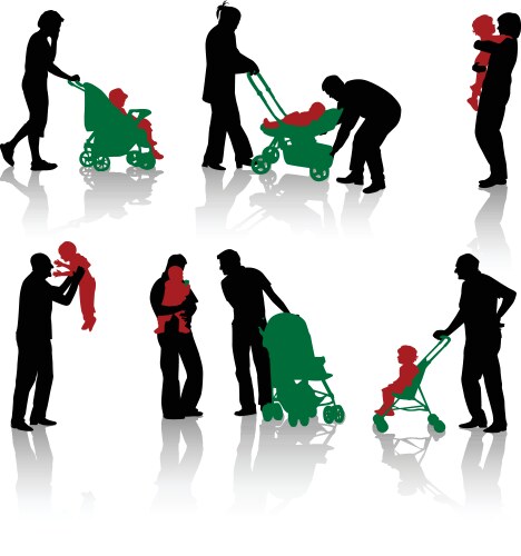 Parent Silhouette Vector Image