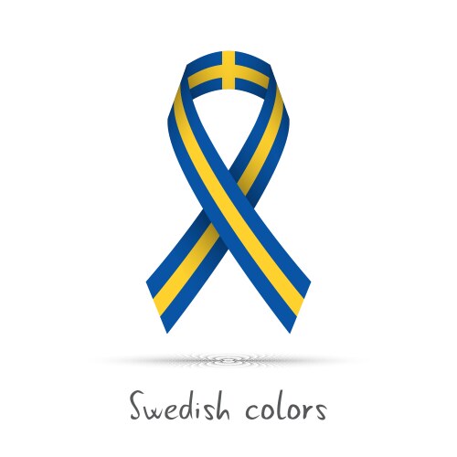 Swedish Flag Ribbon Vector Image