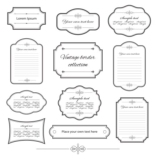 Vintage Frames & Labels Collection Vector Image