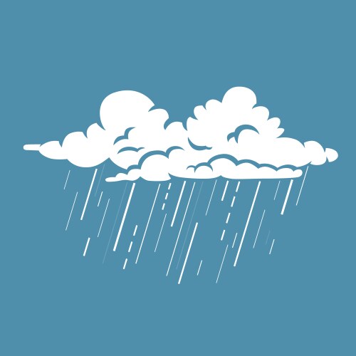 Cloud with raindrops stylized vector image