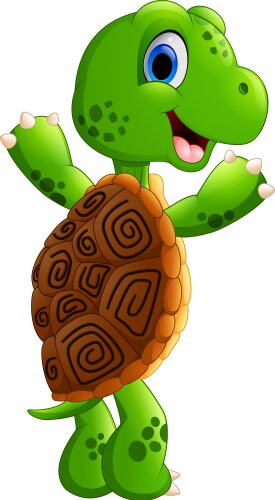 Cute turtle cartoon posing Royalty Free Vector Image