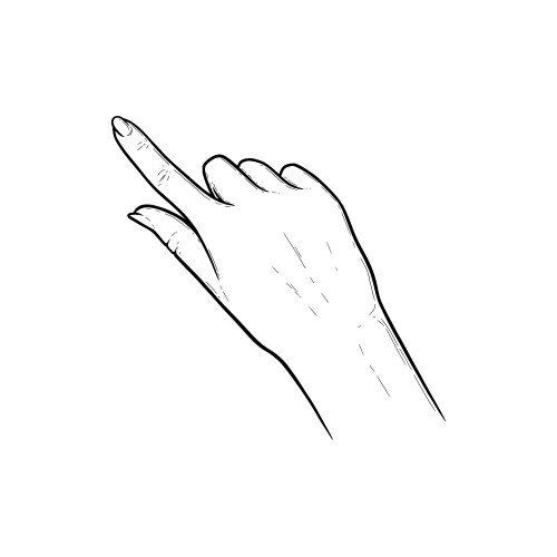 Index finger pointing on touchscreen or sensor vector image