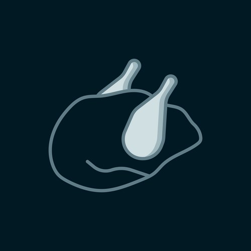 Line roasted turkey or chicken icon isolated Vector Image